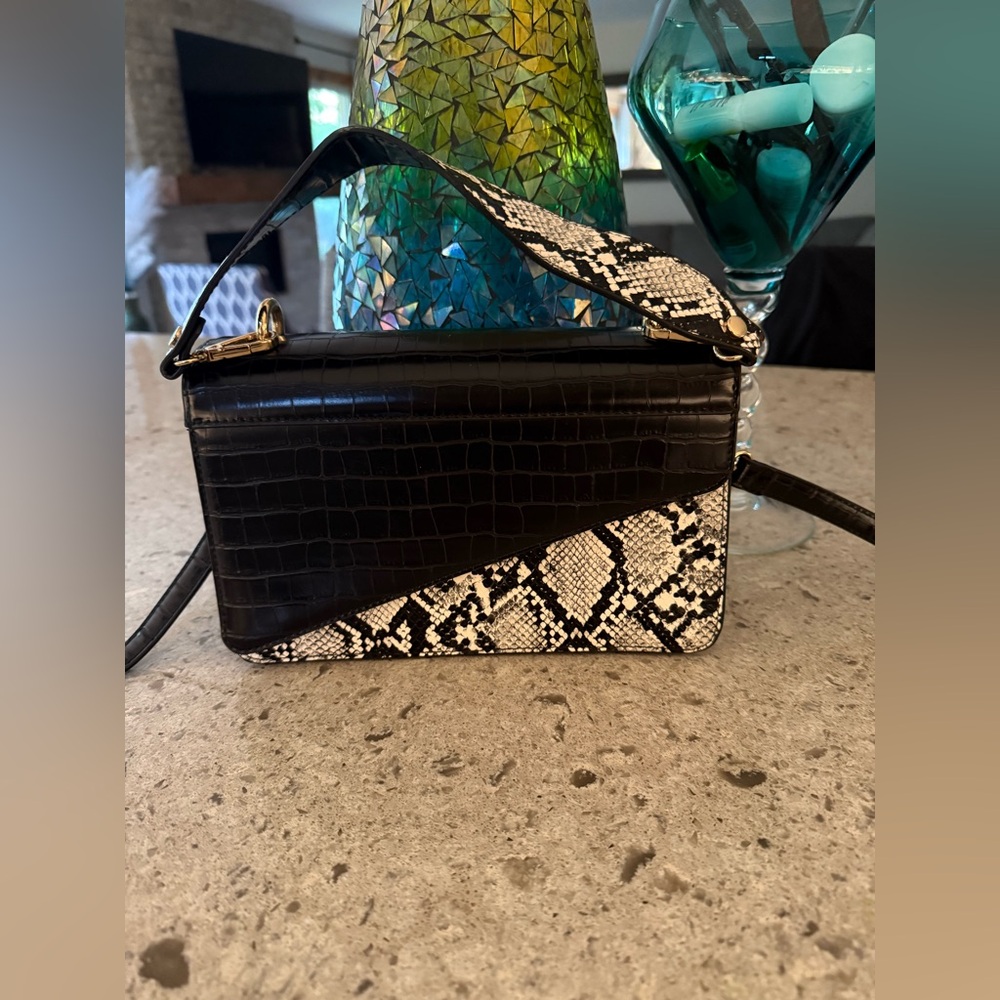 Black and White Snakeskin Women's Bag